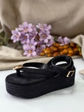 Sandalias Mujer de Plataforma Espadrilles con Suela de Yute 6019 6019B