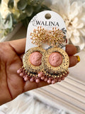 Pendientes flamencos vintage con medallón y flecos pen1199