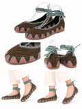 Bailarinas de crochet estilo bohemio con cordones N5810