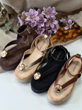 Sandalias Mujer de Plataforma Espadrilles con Suela de Yute 6019 6019B