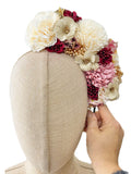Corona de Flores Flamenca Hecha a Mano con Flores de Tela TK-26-f17