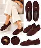 Bailarinas Mujer Elegantes con Adorno Dorado, Zapatos Planos Cómodos, Ligeros y Flexibles 6602b