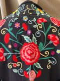 MANTON FLAMENCO BORDADO FLOR ROSA-270059 NEGRO