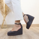 Esparto de Cuña para Mujer con Correa al Tobillo 6002