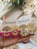 Pendientes flamencos de abanico con flecos y cuentas de colores PEN1299 - FELIZ SHOPPING 