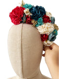 Corona de Flores Flamenca Hecha a Mano con Flores de Tela TK-26-f17