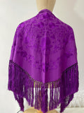 Mantón Flamenco Bordado con Flecos -Mantoncillo de Flamenca -Varios Colores Tk26