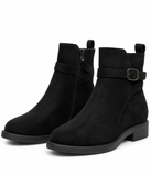 Botines de Mujer con Hebilla y Cremallera Lateral – Tacón Bajo, Cómodos y Elegantes 12353
