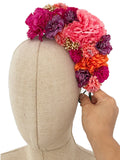 Corona de Flores Flamenca Hecha a Mano con Flores de Tela TK-26-f17