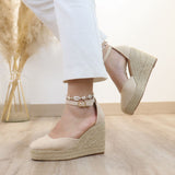 Esparto de Cuña para Mujer con Correa al Tobillo 6002