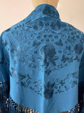 L01-270021 MANTON BORDADO FLRCO CORTO AZUL PETRORIO
