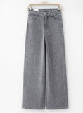 Jeans grises de tiro alto y pierna recta DY757