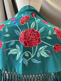 MANTON FLAMENCO BORDADO MEDIANA PARA ADULTOS Y NIÑAS - 270062 VERDE