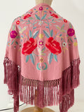 L01-270032 MANTONCILLO BORDADO FLAMENCO ROSA