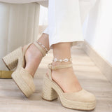 Esparto de Tacón Grueso con Plataforma de Yute 6106