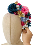 Corona de Flores Flamenca Hecha a Mano con Flores de Tela TK-26-f17