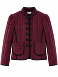 Chaqueta Corta de Mujer Estilo Oriental con Botones Chinos | Acolchada y Elegante 134315