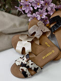 Sandalias Planas Mujer Diseño H con Textura MT16