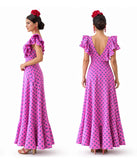 Vestido Largo de Lunares con Escote en V y Espalda Abierta-Estilo Flamenco 25131