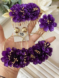 Conjunto Flamenco de Flores – Pendientes y Peineta - FELIZ SHOPPING 
