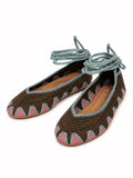 Bailarinas de crochet estilo bohemio con cordones N5810