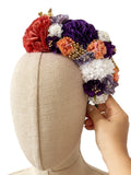 Corona de Flores Flamenca Hecha a Mano con Flores de Tela TK-26-f17