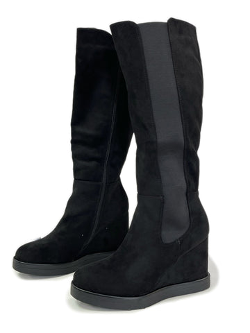 OFERTA Botas Altas de Mujer con Cuña · Material Tipo Gamuza · Estiliza y Alarga la Pierna  A51-ne