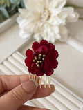 Conjunto Flamenco de Flores – Pendientes y Peineta - FELIZ SHOPPING 
