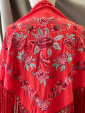 LD MANTON BORDADO PARA FLAMENCO ROJO