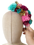 Corona de Flores Flamenca Hecha a Mano con Flores de Tela TK-26-f17