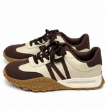 Zapatillas Casual Retro para Mujer con Suela Antideslizante y Diseño Combinado CC235