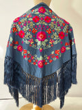 Mantón Flamenco Bordado con Flecos -Mantoncillo de Flamenca -Varios Colores Tk26