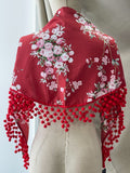 Mantón Rocío con Flecos madroño – Chal Floral Español tk-26-M