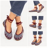 Bailarinas de crochet estilo bohemio con cordones N5810