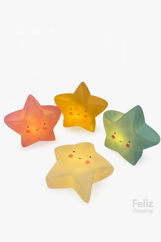 Set de 4 Luces Nocturnas en Forma de Estrella-Luz Suave · Decoración Infantil TK25