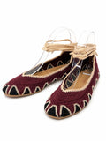 Bailarinas de crochet estilo bohemio con cordones N5810