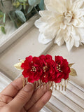 Conjunto Flamenco de Flores – Pendientes y Peineta - FELIZ SHOPPING 