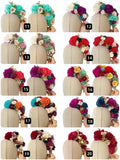 Conjunto Corona de Flores Flamenca para mama y hija- Hecha a Mano con Flores de Tela TK-26-co35