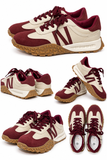 Zapatillas Casual Retro para Mujer con Suela Antideslizante y Diseño Combinado CC235