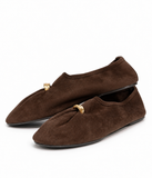 Bailarinas Mujer Elegantes con Adorno Dorado, Zapatos Planos Cómodos, Ligeros y Flexibles 6602b