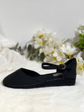 Sandalias planas negras mujer estilo esparto cómodas y versátiles verano 787-1A-ALNE
