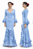 3925 Traje Flamenco Mujer Manga Larga con Volantes Ajustado - FELIZ SHOPPING 