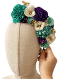 Corona de Flores Flamenca Hecha a Mano con Flores de Tela TK-26-f17