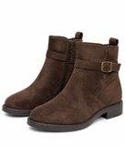 Botines de Mujer con Hebilla y Cremallera Lateral – Tacón Bajo, Cómodos y Elegantes 12353
