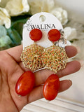 PENDIENTE FLAMENCO CON PIRDRA NATURAL PEN999 - FELIZ SHOPPING 