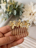 Peineta Dorada con Flor -Accesorio Flamenco Elegante bro599