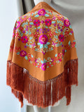 Mantón Flamenco Bordado con Flecos -Mantoncillo de Flamenca -Varios Colores Tk26