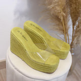 Sandalias de cuña con banda transparente | Plataforma abierta - FELIZ SHOPPING 