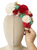 Corona de Flores Flamenca Hecha a Mano con Flores de Tela TK-26-f17