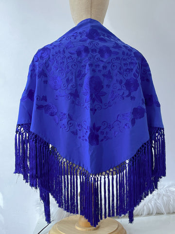 M04-270021 MANTON BORDADO FLRCO CORTO AZUL